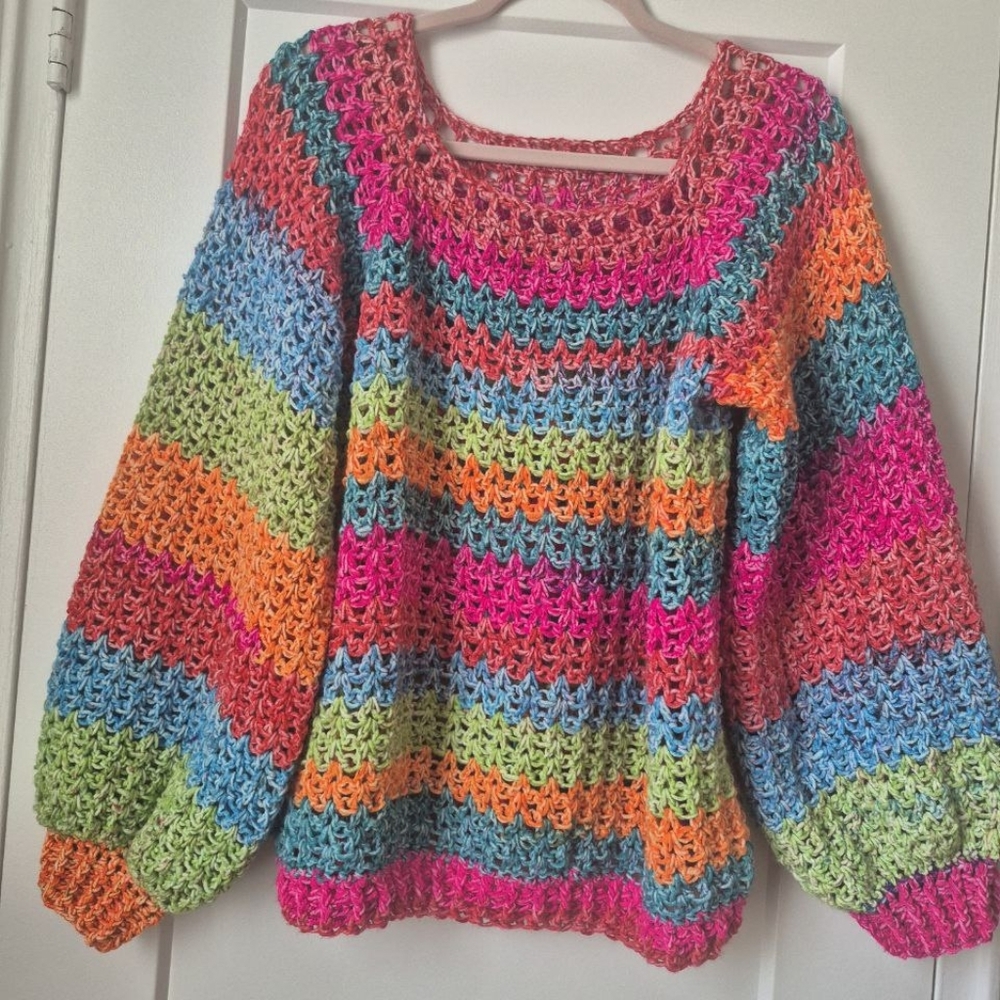 Multicolor Crochet Sweater - Picture 2 of 10